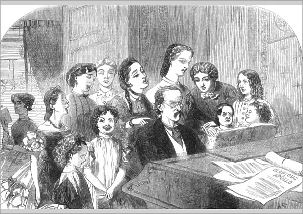 A singing lesson at Minerva House, 1863