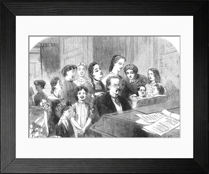 Framed Print : A singing lesson at Minerva House, 1863 Framed Print : A singing lesson at Minerva House, 1863