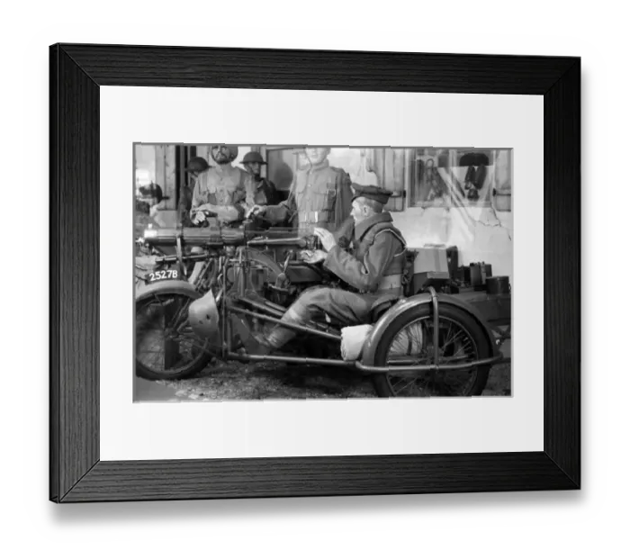 Framed Print : Museum display of British soldiers with machine gun Framed Print : Museum display of British soldiers with machine gun