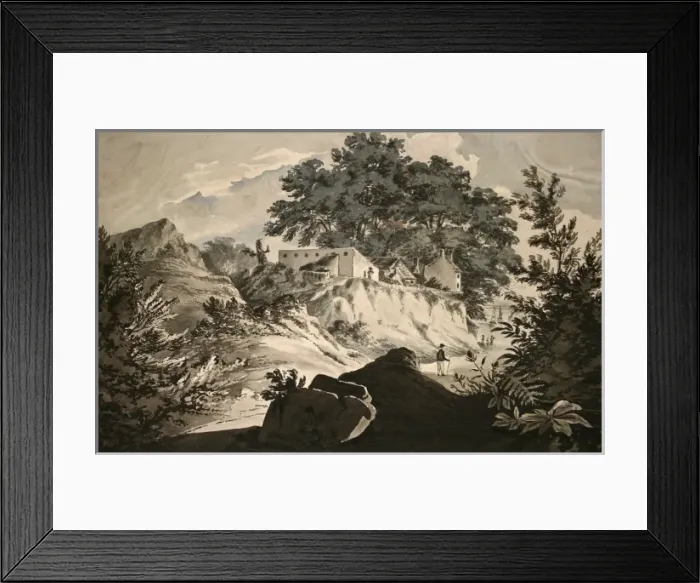 Framed Print : Coastal scene with rocks and trees Framed Print : Coastal scene with rocks and trees