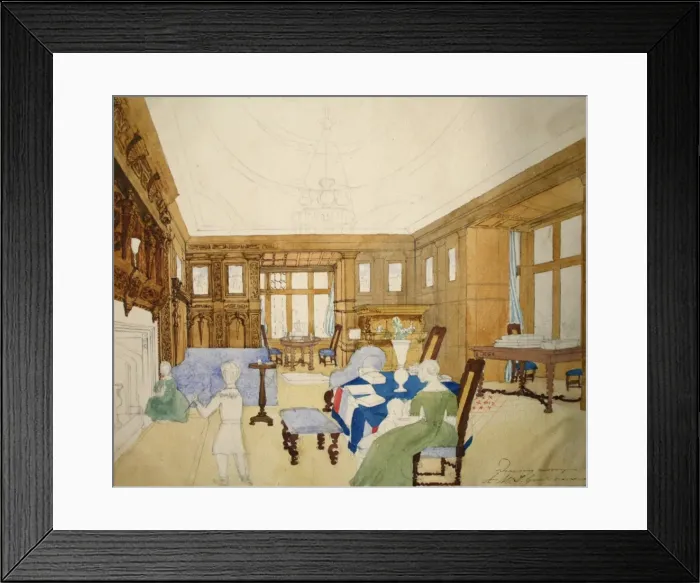 Framed Print : Drawing room in AWT Greens house Framed Print : Drawing room in AWT Greens house