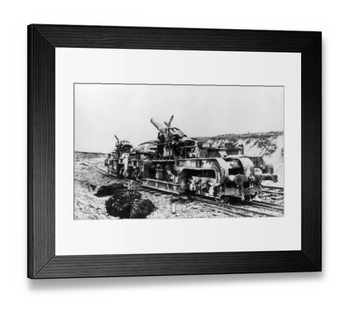 Framed Print : British 12 inch railway mounted Howitzer, WW1 Framed Print : British 12 inch railway mounted Howitzer, WW1