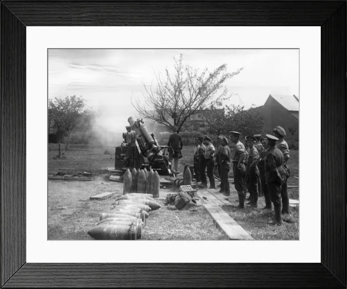 Framed Print : British 9. 2 inch Howitzer near Albert, France, WW1 Framed Print : British 9. 2 inch Howitzer near Albert, France, WW1