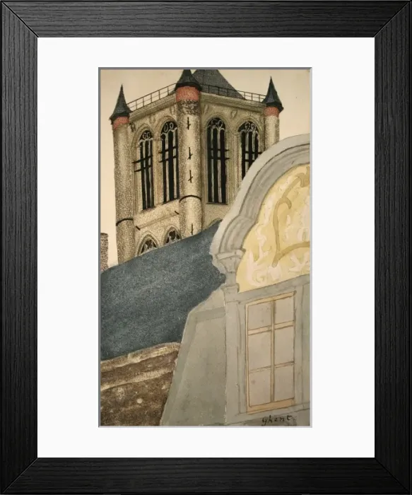 Framed Print : St Nicholas Ghent from our window Framed Print : St Nicholas Ghent from our window