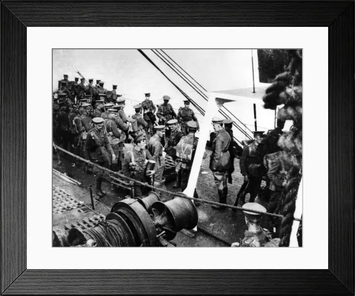 Framed Print : Scots Guards on board SS Lake Michigan, WW1 Framed Print : Scots Guards on board SS Lake Michigan, WW1