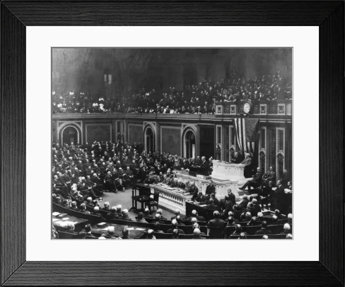 Framed Print : President Wilson addressing Congress in April 1917 Framed Print : President Wilson addressing Congress in April 1917