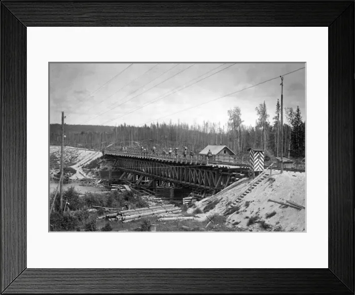 Framed Print : Railway bridge at Medevja-gora, during Russian Civil War Framed Print : Railway bridge at Medevja-gora, during Russian Civil War