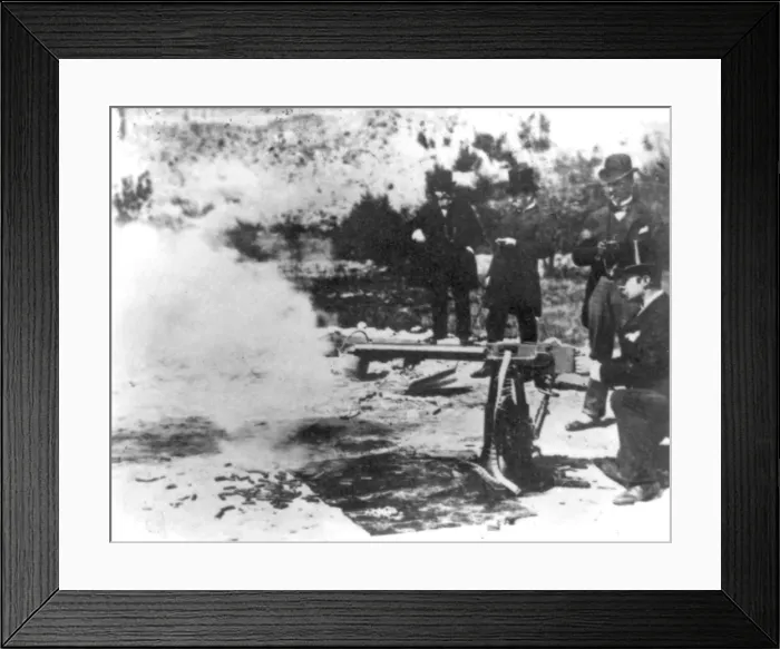 Framed Print : Testing a Maxim machine gun Framed Print : Testing a Maxim machine gun