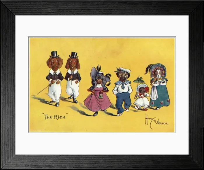 Framed Print : The Rich -- dogs in their best clothes Framed Print : The Rich -- dogs in their best clothes
