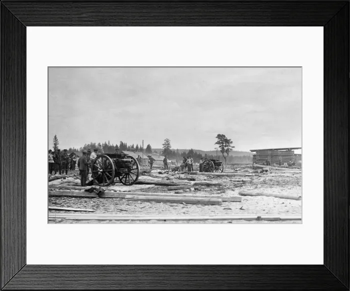Framed Print : Gun practice at Medevja-gora, during Russian Civil War Framed Print : Gun practice at Medevja-gora, during Russian Civil War