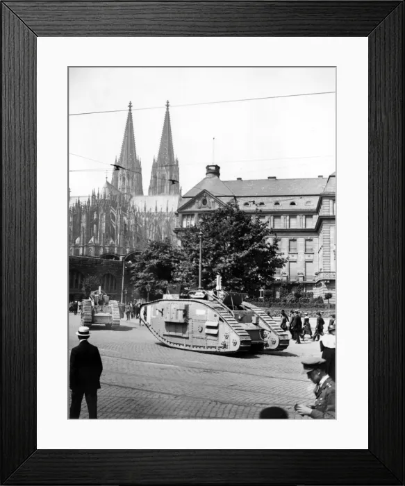 Framed Print : Two tanks moving through Cologne, Germany Framed Print : Two tanks moving through Cologne, Germany