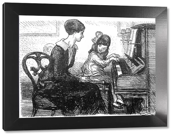 Piano teacher and pupil, 1915