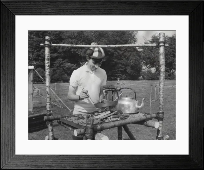 Framed Print : Scout cooking at camp Framed Print : Scout cooking at camp