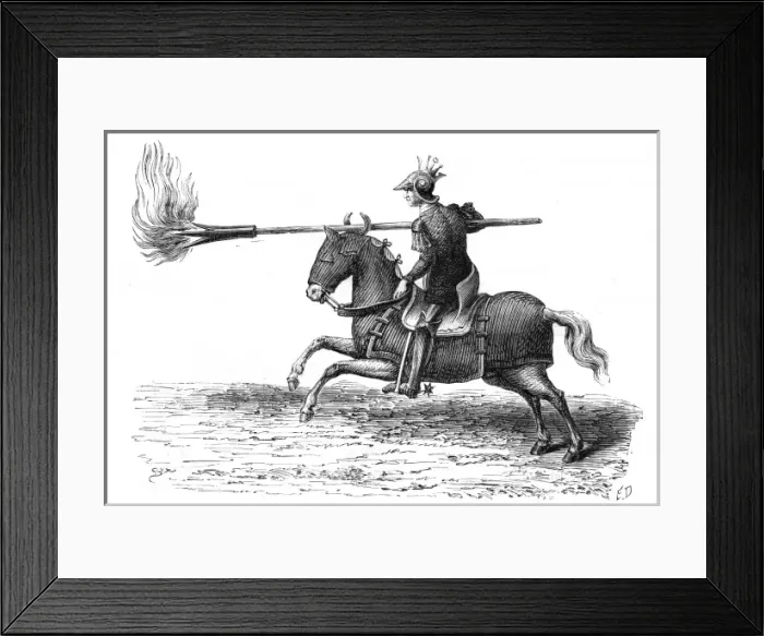 Framed Print : Greek fire on lance