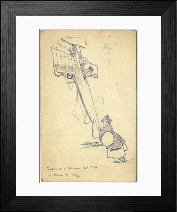 Framed Print : There is a Woman at the bottom of it - postcard by George Ra Framed Print : There is a Woman at the bottom of it - postcard by George Ra