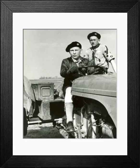 Framed Print : Air Scouts on a tractor Framed Print : Air Scouts on a tractor
