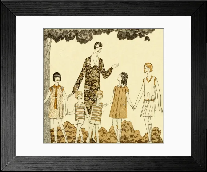 Framed Print : Mother and girls fashion 1927 Framed Print : Mother and girls fashion 1927