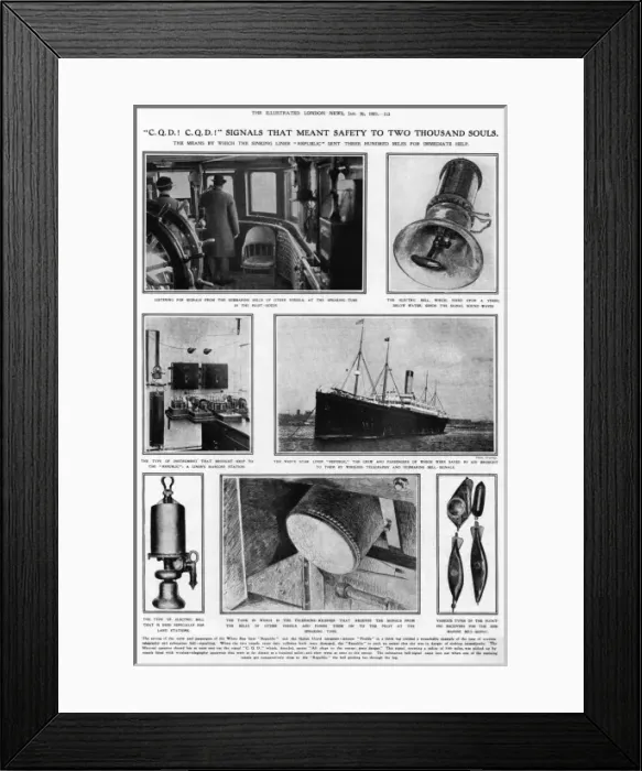 Framed Print : C. Q. D. signals that meant safety on the Republic Framed Print : C. Q. D. signals that meant safety on the Republic