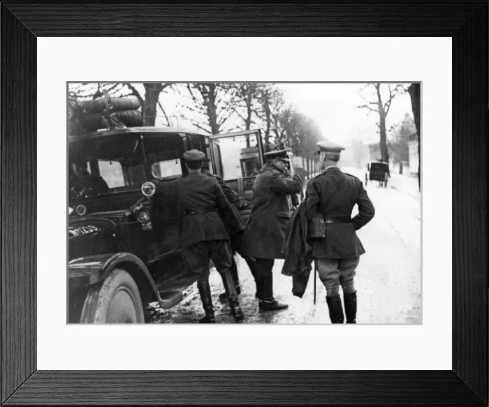 Framed Print : General Sir Douglas Haig arriving at Chantilly, France Framed Print : General Sir Douglas Haig arriving at Chantilly, France
