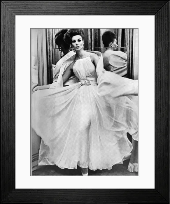 Framed Print : Balmain evening dress, 1962 Framed Print : Balmain evening dress, 1962