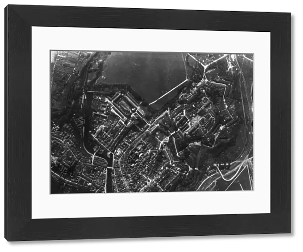 Aerial photograph of Verdun, France, during WW1