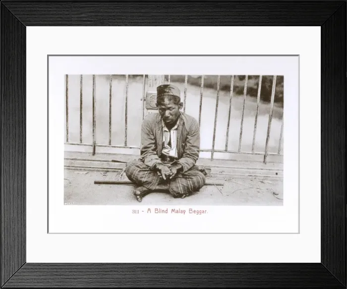 Framed Print : Malaysia - Kuala Lumpur - Blind Malay Beggar Framed Print : Malaysia - Kuala Lumpur - Blind Malay Beggar