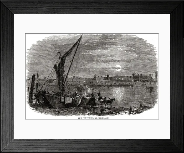 Framed Print : Night view of Millbank Prison Framed Print : Night view of Millbank Prison