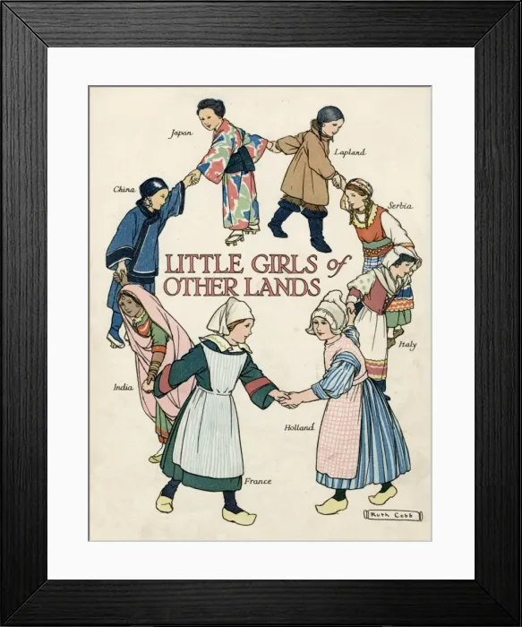 Framed Print : Little girls of other lands in their native costumes Framed Print : Little girls of other lands in their native costumes