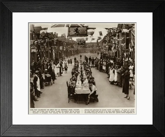 Framed Print : Coronation street tea-party Framed Print : Coronation street tea-party