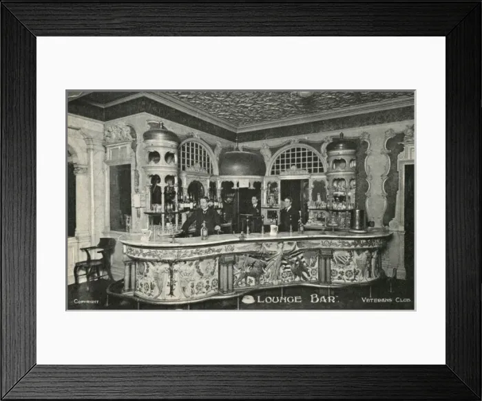 Framed Print : Lounge Bar, Veterans Club, Hand Court, Holborn, London Framed Print : Lounge Bar, Veterans Club, Hand Court, Holborn, London