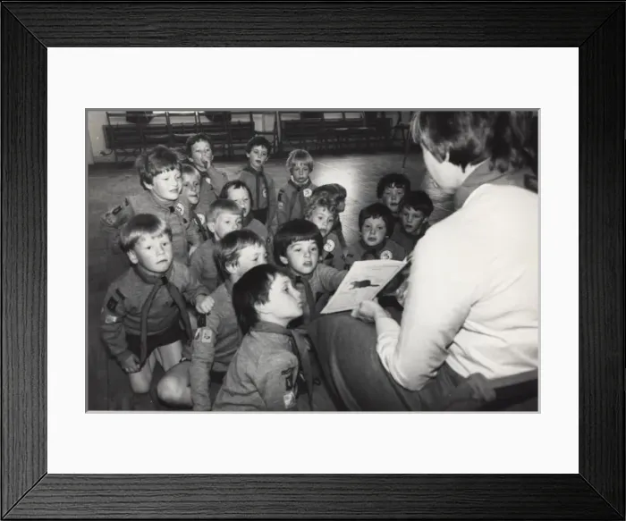 Framed Print : Story time for Beaver Scouts Framed Print : Story time for Beaver Scouts