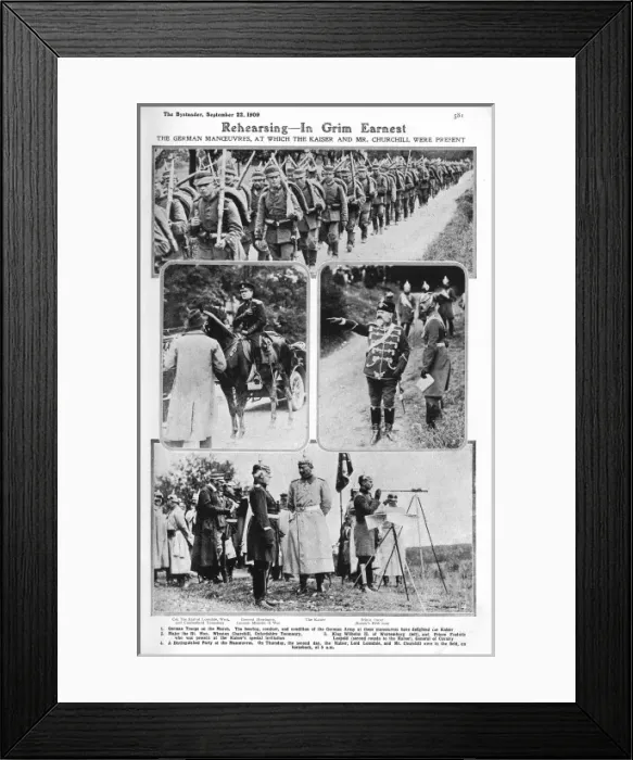 Framed Print : Churchill present at German manoeuvres Framed Print : Churchill present at German manoeuvres