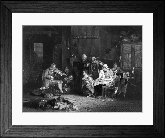 Framed Print : Music at home - the blind fiddler Framed Print : Music at home - the blind fiddler