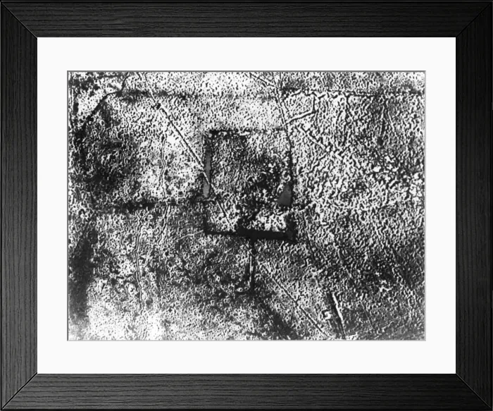 Framed Print : Outline of a farm building, aerial photograph during WW1 Framed Print : Outline of a farm building, aerial photograph during WW1
