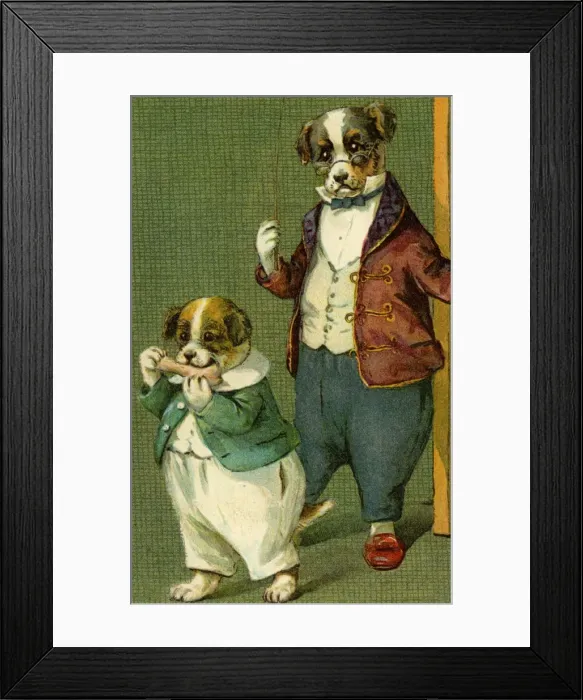Framed Print : Mr Dog and son by g h Thompson Framed Print : Mr Dog and son by g h Thompson