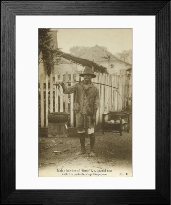Framed Print : Malay Seller of Satay Beef Framed Print : Malay Seller of Satay Beef