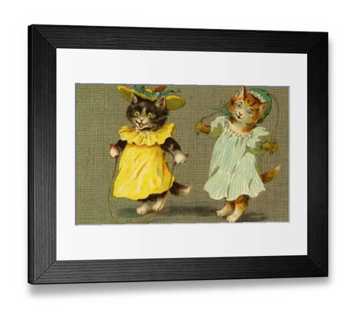 Framed Print : Kittens skipping by g h Thompson Framed Print : Kittens skipping by g h Thompson