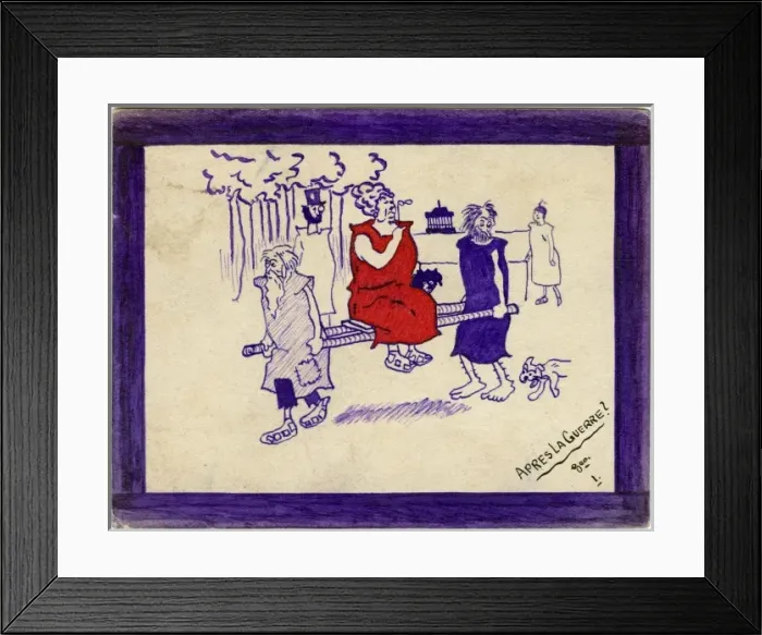 Framed Print : Postcard by George Ranstead - Apres la Guerre no. 2 Framed Print : Postcard by George Ranstead - Apres la Guerre no. 2
