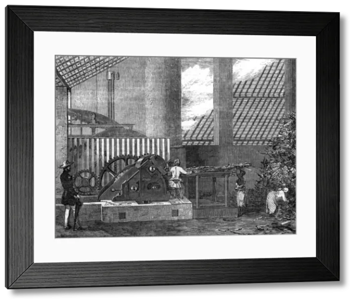 Framed Print : De Mornays patent sugar-mill, Brazil, 1854 Framed Print : De Mornays patent sugar-mill, Brazil, 1854