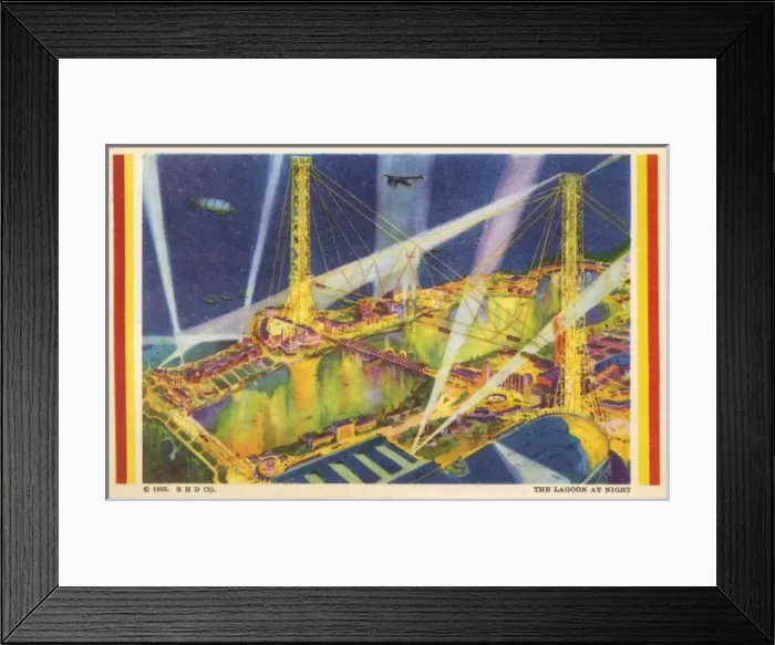 Framed Print : Chicago World Fair - The Lagoon at night Framed Print : Chicago World Fair - The Lagoon at night