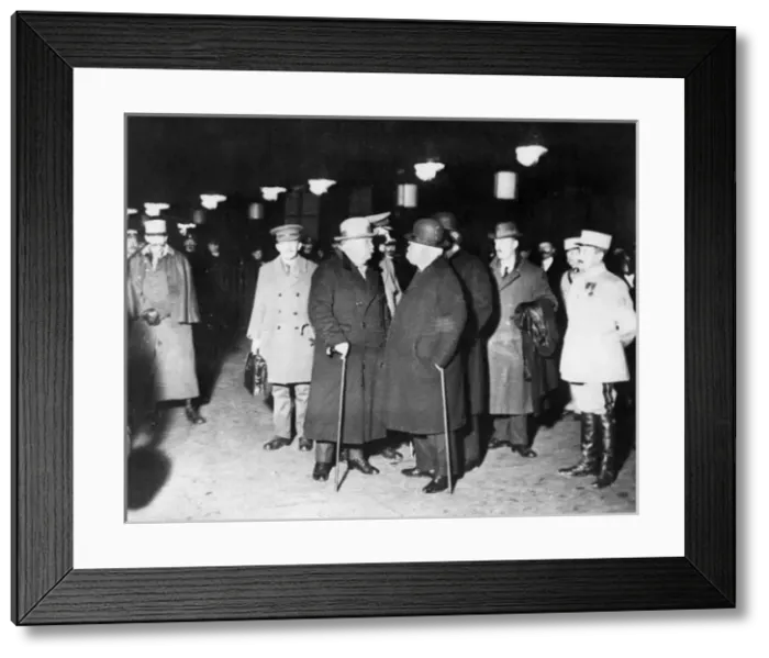Framed Print : Lloyd George, Clemenceau and others during WW1