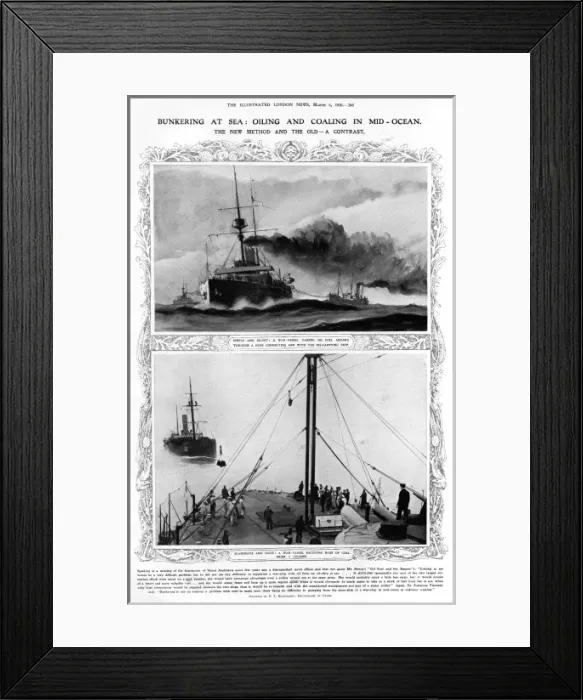 Framed Print : Oiling and Coaling in mid-ocean Framed Print : Oiling and Coaling in mid-ocean