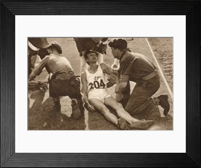 Framed Print : A casualty at the 1948 London Olympics