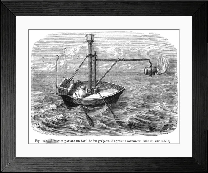 Framed Print : Greek fire ship Framed Print : Greek fire ship