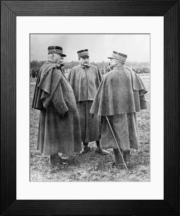 Framed Print : Generals Joffre, Langle de Cary and Guillaumat, WW1 Framed Print : Generals Joffre, Langle de Cary and Guillaumat, WW1