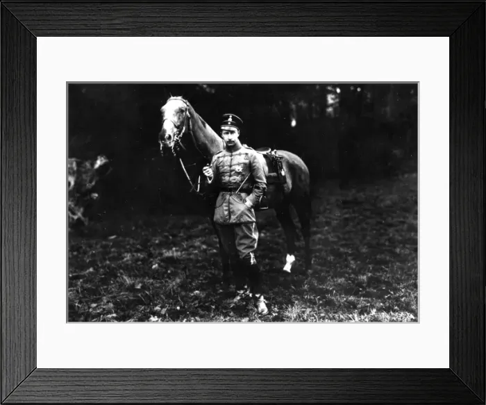 Framed Print : Crown Prince Wilhelm of Prussia with his horse Framed Print : Crown Prince Wilhelm of Prussia with his horse