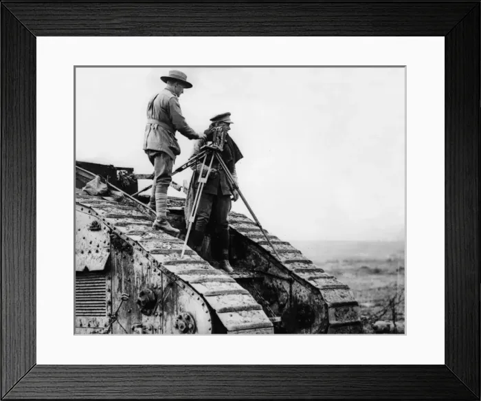 Framed Print : Captain Wilkins, photographer, near Roussoy, France, WW1 Framed Print : Captain Wilkins, photographer, near Roussoy, France, WW1