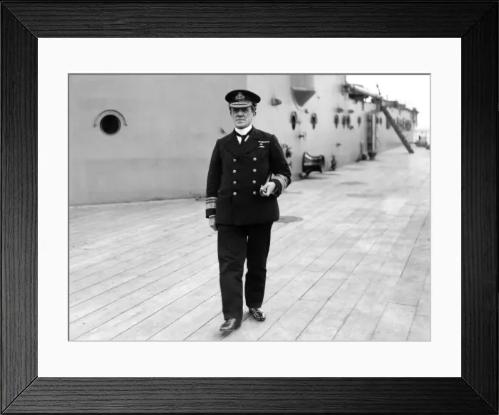 Framed Print : Admiral Sturdee on the quarterdeck - HMS Hercules Framed Print : Admiral Sturdee on the quarterdeck - HMS Hercules