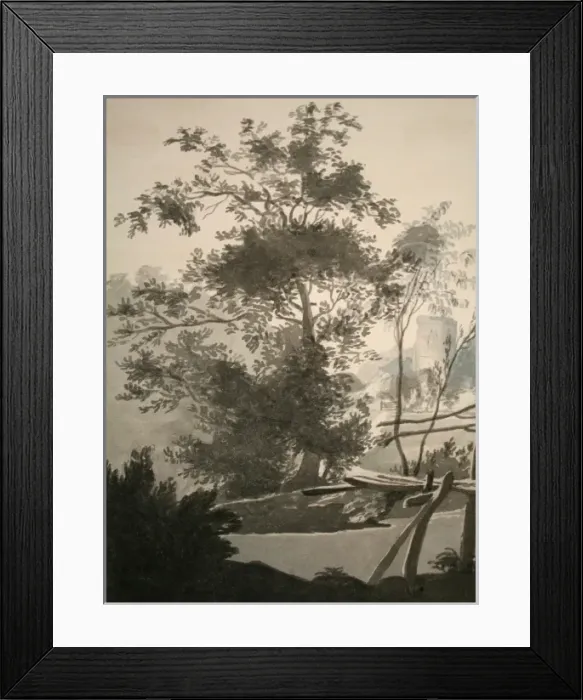 Framed Print : Country scene with tree Framed Print : Country scene with tree