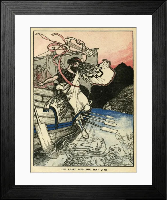 Framed Print : Arion of Methymna leaping into the sea Framed Print : Arion of Methymna leaping into the sea